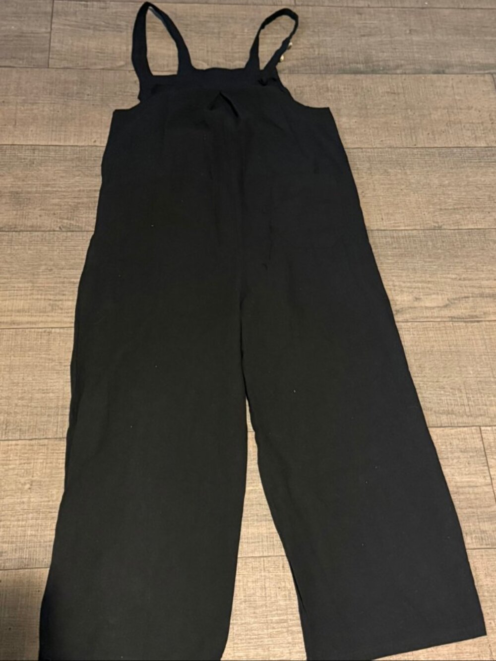 Black Wide-Leg Overalls Women's XL